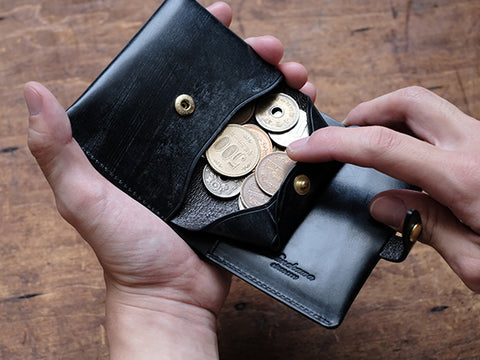 [Limited Edition] Bi-fold mini wallet "Enfold Coin" / Bridle leather