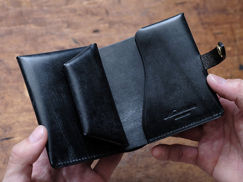 [Limited Edition] Bi-fold mini wallet "Enfold Coin" / Bridle leather