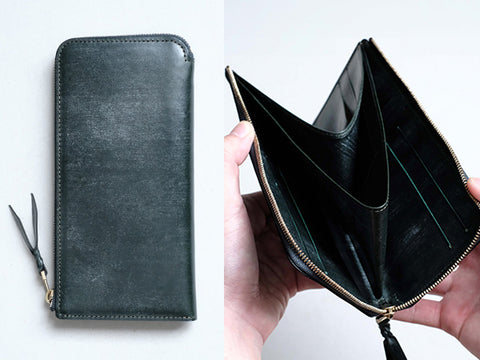 [Limited to 5 pieces] L-shaped zipper long wallet "Cram long" / Bridle leather