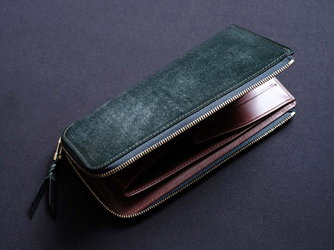 [Limited to 5 pieces] L-shaped zipper long wallet "Cram long" / Bridle leather